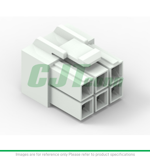 6.20mm(.244in)Pitch , Receptacle , Housing , Dual Row , 4 Circuit , Nylon 66 UL94V-0 , Natural , Bag